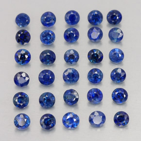 Pedras preciosas de safira azul natural de  ct, corte redondo, VVS-VS