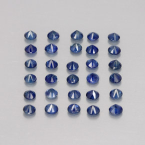 Pedras preciosas de safira azul natural de  ct, corte redondo, VVS-VS