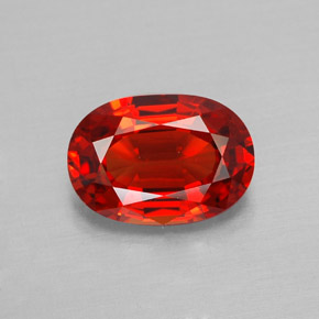 Safira laranja natural 1,90ct, corte oval, VVS