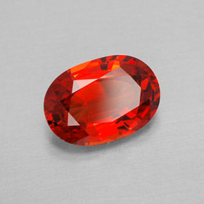 Safira laranja natural 1,90ct, corte oval, VVS