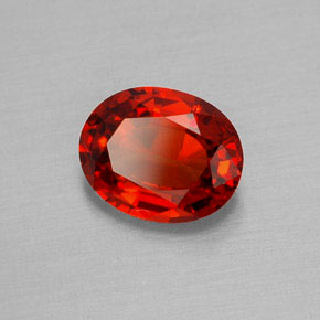 Safira laranja natural 1,21ct, corte oval, VVS
