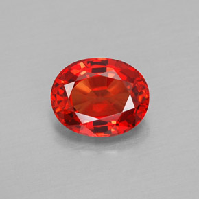 Safira laranja natural 1,59ct, corte oval, VVS