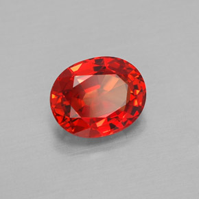 Safira laranja natural 1,59ct, corte oval, VVS