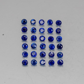 Pedras preciosas de safira azul natural de  ct, corte redondo, VVS-VS