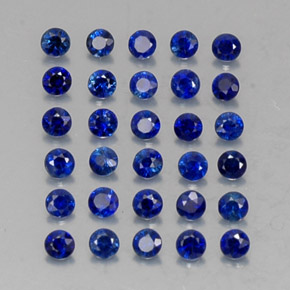 Pedras preciosas de safira azul natural de  ct, corte redondo, VVS-VS