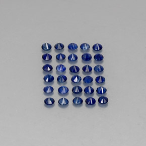 Pedras preciosas de safira azul natural de  ct, corte redondo, VVS-VS