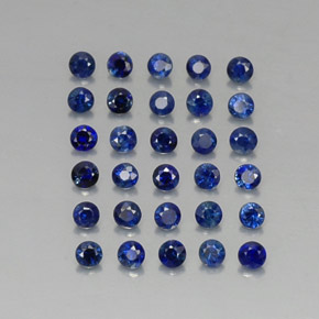 Pedras preciosas de safira azul natural de  ct, corte redondo, VVS-VS