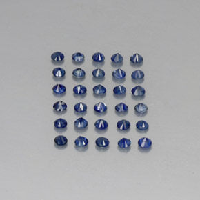 Pedras preciosas de safira azul natural de  ct, corte redondo, VVS-VS