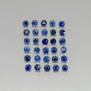 Pedras preciosas de safira azul natural de  ct, corte redondo, VVS-VS