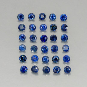 Pedras preciosas de safira azul natural de  ct, corte redondo, VVS-VS