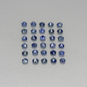 Pedras preciosas de safira azul natural de  ct, corte redondo, VVS-VS