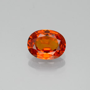 Safira laranja natural 1,21ct, corte oval, VVS