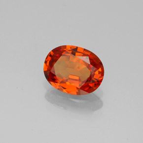 Safira laranja natural 1,21ct, corte oval, VVS