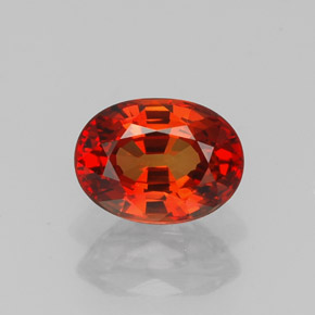 Safira laranja natural 1,09ct, corte oval, VVS