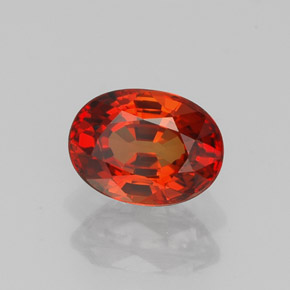 Safira laranja natural 1,09ct, corte oval, VVS