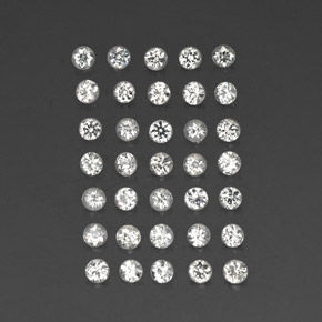 Pedras preciosas de safira branco natural de  ct, corte redondo, VVS-VS