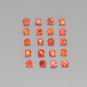 Pedras preciosas de safira laranja natural de  ct, corte redondo, VVS-VS