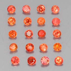 Pedras preciosas de safira laranja natural de  ct, corte redondo, VVS-VS