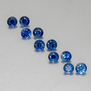 Pedras preciosas de safira azul natural de  ct, corte redondo, VVS-VS