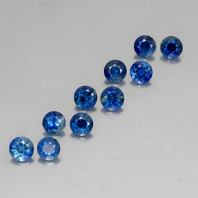 Pedras preciosas de safira azul natural de  ct, corte redondo, VVS-VS