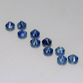 Pedras preciosas de safira azul natural de  ct, corte redondo, VVS-VS