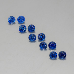 Pedras preciosas de safira azul natural de  ct, corte redondo, VVS-VS