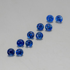 Pedras preciosas de safira azul natural de  ct, corte redondo, VVS-VS