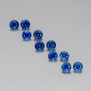 Pedras preciosas de safira azul natural de  ct, corte redondo, VVS-VS