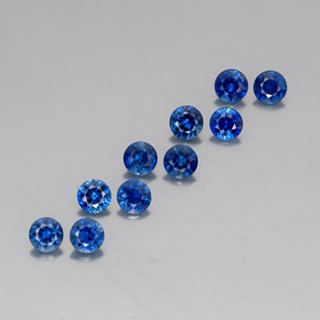 Pedras preciosas de safira azul natural de  ct, corte redondo, VVS-VS