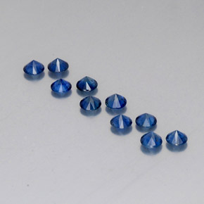 Pedras preciosas de safira azul natural de  ct, corte redondo, VVS-VS