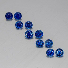 Pedras preciosas de safira azul natural de  ct, corte redondo, VVS-VS