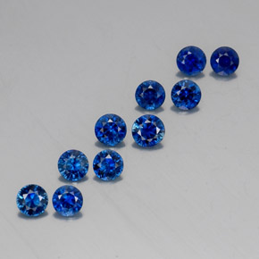 Pedras preciosas de safira azul natural de  ct, corte redondo, VVS-VS