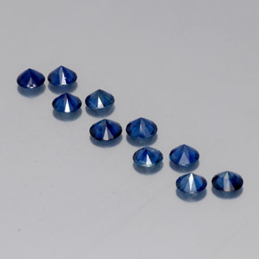 Pedras preciosas de safira azul natural de  ct, corte redondo, VVS-VS