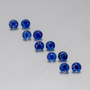 Pedras preciosas de safira azul natural de  ct, corte redondo, VVS-VS