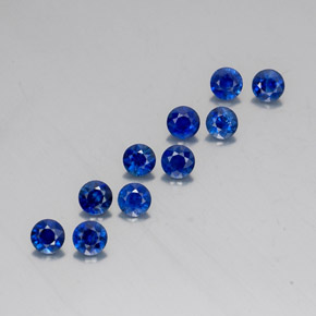 Pedras preciosas de safira azul natural de  ct, corte redondo, VVS-VS