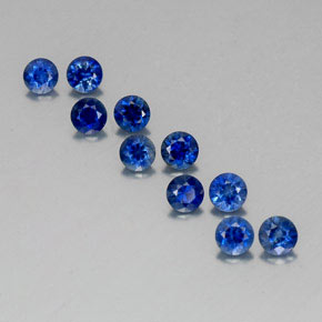 Pedras preciosas de safira azul natural de  ct, corte redondo, VVS-VS