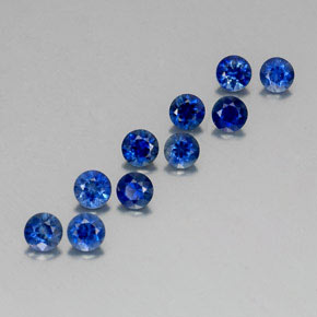 Pedras preciosas de safira azul natural de  ct, corte redondo, VVS-VS
