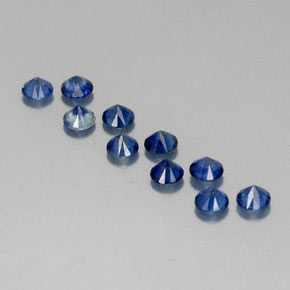 Pedras preciosas de safira azul natural de  ct, corte redondo, VVS-VS