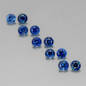 Pedras preciosas de safira azul natural de  ct, corte redondo, VVS-VS