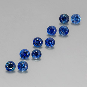 Pedras preciosas de safira azul natural de  ct, corte redondo, VVS-VS