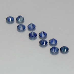 Pedras preciosas de safira azul natural de  ct, corte redondo, VVS-VS