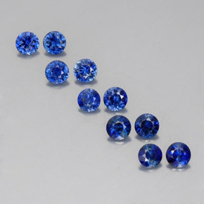 Pedras preciosas de safira azul natural de  ct, corte redondo, VVS-VS