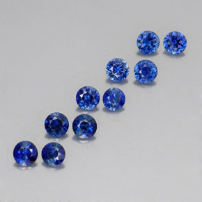 Pedras preciosas de safira azul natural de  ct, corte redondo, VVS-VS