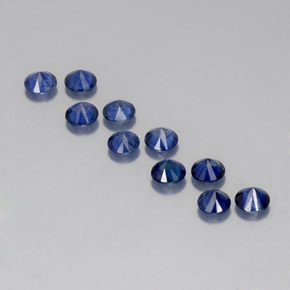 Pedras preciosas de safira azul natural de  ct, corte redondo, VVS-VS