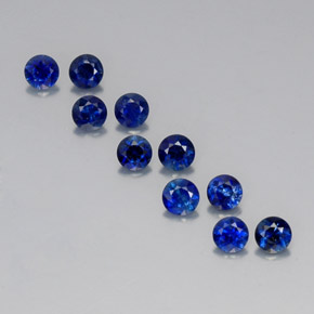 Pedras preciosas de safira azul natural de  ct, corte redondo, VVS-VS