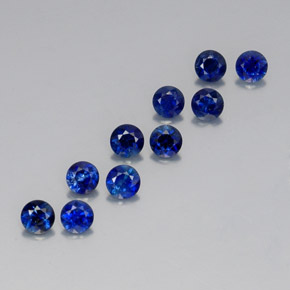 Pedras preciosas de safira azul natural de  ct, corte redondo, VVS-VS