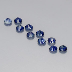 Pedras preciosas de safira azul natural de  ct, corte redondo, VVS-VS