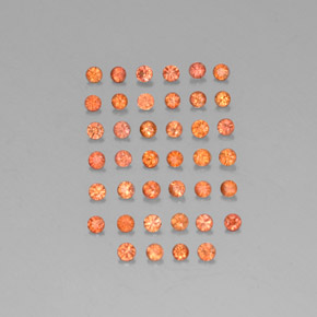 Pedras preciosas de safira laranja natural de  ct, corte redondo, VVS-VS