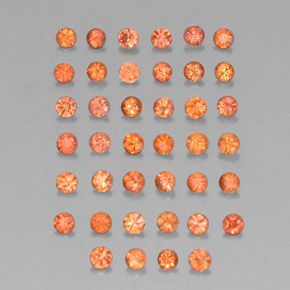 Pedras preciosas de safira laranja natural de  ct, corte redondo, VVS-VS