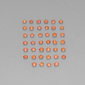 Pedras preciosas de safira laranja natural de  ct, corte redondo, VVS-VS